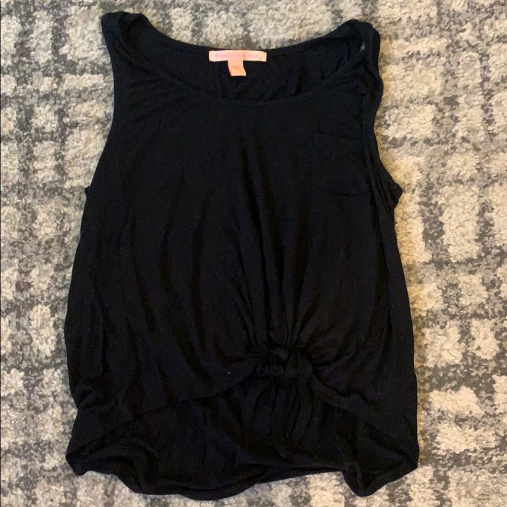 Black knotted tank top